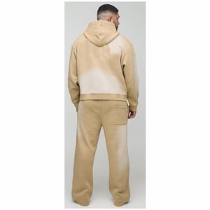 Survêtement évasé personnalisé pour hommes Streetwear 3D pour impression bouffante ensemble de jogging à capuche empilée ourlet solide bord coupé graphique sueur en gros - Product Image 2