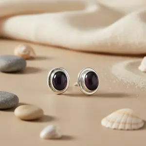 Boucles d'oreilles en argent 925 avec perle noire, cadeau élégant pour femmes - Product Image 2