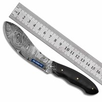 Industriequalität Handgefertigtes Jagdmesser mit Gerader Klinge aus Damaszener Stahl HRC 58-62 mit Twist-Muster, OEM Anpassbar