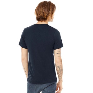 Bella Canvas Men Premium Cotton Poly V-Neck Original Navy T Shirts - Product Image 3