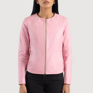 Veste en cuir à manches longues boutonnée pour femmes Good Stuff Color Full Stylish Outfit Veste en cuir pour femmes - Product Image 4