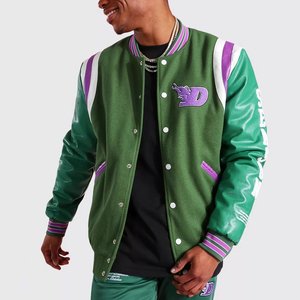 เสื้อแจ็กเก็ตเบสบอลผ้ากำมะหยี่ปกตั้งขนาดใหญ่สำหรับผู้ชายมีลายพิมพ์ดิจิตอลสไตล์ทีมตัวแทนออกแบบโลโก้ได้ตามต้องการสำหรับฤดูหนาว - Product Image 6