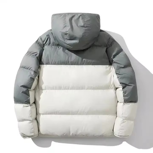 Veste doudoune d'hiver en toile double face pour hommes avec logo personnalisé brillant à l'avant - Product Image 5