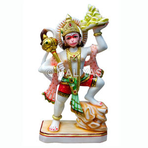 พระพิฆเนศหินอ่อน |   รูปปั้นพระฮันูมาณ ทำจากหินอ่อนสีขาว งานฝีมือ สำหรับบ้านและวัด - Product Image 1