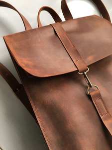 Luxury High Quality Waterproof <b>Leather</b> <b>Backpack</b> for <b>Men</b> Custom Travel <b>Leather</b> <b>Backpack</b> for Laptop LBP-0043 - Product Image 4