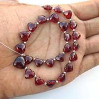 Granat naturel du Mozambique, forme cœur, taille briolette, 7-9 mm, rouge, lisse, poli, haute qualité, pierres précieuses en vrac pour la fabrication de bijoux