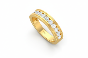 แหวนผู้ชายทอง 14K ประดับเพชรแท้ ดีไซน์แบบช่องฝัง ทนทาน - Product Image 4