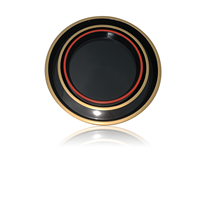 Conteneur alimentaire pour sushi Folin DM35, forme ronde noire, plateau et assiettes CPET de 350 mm de diamètre avec caisses empilables en provenance du Vietnam