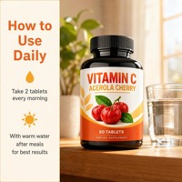 Comprimés de Vitamine C OEM avec Extrait de Cerise d'Acerola, Extrait de Rose Musquée et Extrait d'Argousier – Soutien Antioxydant, Complément Alimentaire