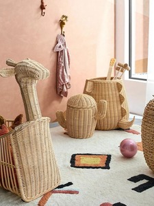 Panier en rotin en forme de dinosaure, paniers de rangement faits à la main, rotin naturel, moderne, multifonctionnel, fabriqué au Vietnam - Product Image 5