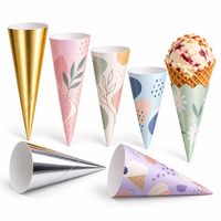 Emballage personnalisé jetable pour cornets de gaufres et de crème glacée, enveloppe en papier pour cornets de gelato