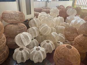 High Quality Modern Seagrass Rattan <b>Bamboo</b> Handwoven Customizable Chandelier Lampshade for Home Cafe Decor - Product Image 3