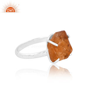 Vente chaude en argent Sterling Citrine naturelle bague en pierres précieuses bijoux pour femmes cadeau pour elle fabricant de bijoux Demi Fine - Product Image 3
