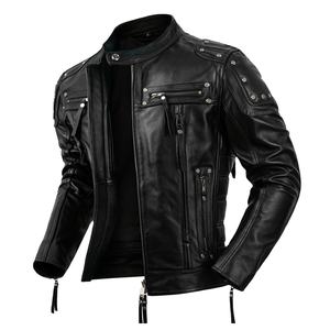 Men's <b>Vintage</b> Classic Genuine Sheepskin <b>Leather</b> <b>Jacket</b> Breathable Biker Motorcycle Zip Stand Collar Women Down <b>Jacket</b> 2026 - Product Image 1