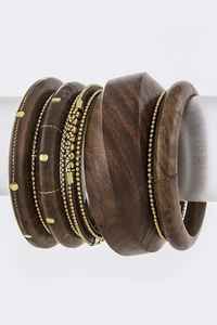 Charme royal en bois laiton ensemble de bracelets à la mode bijoux pour femmes forme ronde accessoire cadeau bracelets faits à la main pour les femmes - Product Image 6