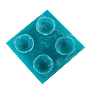 Plateau en résine époxy de luxe avec 4 bols à dessert, ensemble de service artisanal pour bonbons et chocolats dans un coffret cadeau pour le Ramadan et l'Aïd - Product Image 1