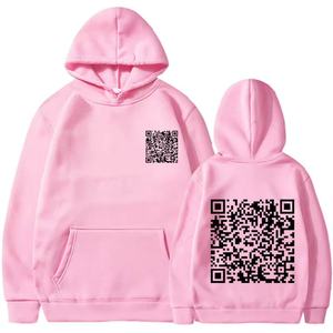 Sweat à capuche drôle QR Code, balayage à capuche côtelé pour hommes et femmes Couples - Product Image 3
