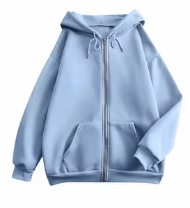 Oversized Loose Fit Lounge Chaquetas OEM Factory Supply Sudaderas con cremallera Venta al por mayor Algodón Fleece Mujeres Sudaderas con cremallera - Product Image 2