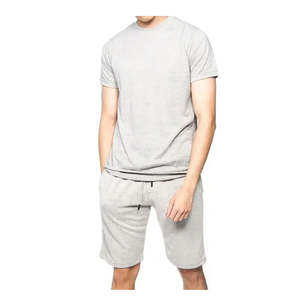 Summer New Men Casual Breathable Shorts Sets Short Sleeve T Shirt Shorts Solid Set Cotton Men's Brand Clothing 2 Pieces Sets - Product Image 5