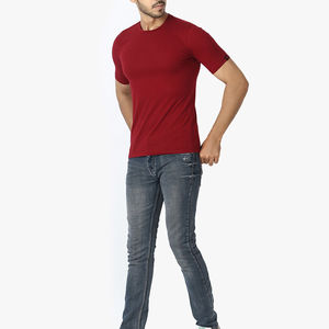 100% coton hommes t-shirts unis personnalisés hommes grande taille T-Shirts à manches courtes été Hip Hop col rond Top qualité vente hommes T-Shirt - Product Image 5