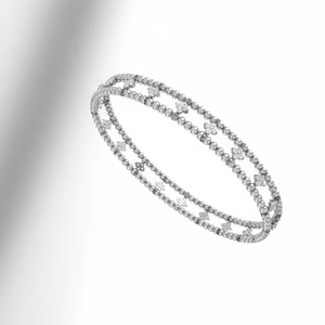 Brazalete Moderno de Oro de 14K con 80 Diamantes Naturales y Baño de Rodio |   Pulsera Elegante y Moderna para Mujer - Product Image 1