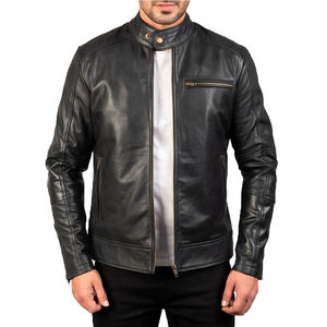 Wholesale Custom Manufacturer Best Design High Quality <b>Men's</b> <b>Casual</b> Fashion <b>Jacket</b> With Genuine Leather With Cool Design - Product Image 3