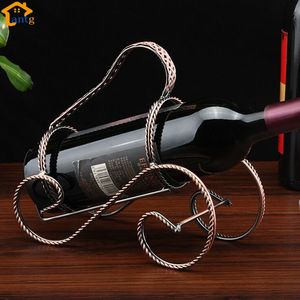 Elegant European-style iron <b>bottle</b> holder with vintage floral embellishments for a classy and sophisticated display - Product Image 4