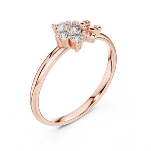 Bague à clous en or blanc 14 carats avec diamant rond de laboratoire pour femmes |   Vêtements de fête |   Nouveau diamant cultivé - Product Image 4