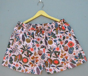 Bóxer Unisex 100% de algodón con estampado de bloques a mano, cordón elástico, bolsillo suave y cómodo, informal, talla XS, transpirable, lavado - Product Image 1