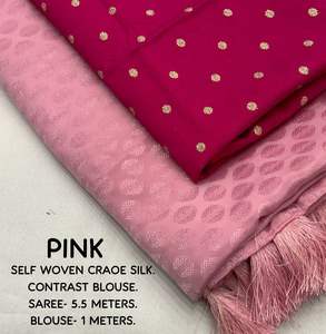 <b>Hot</b> Selling Crape Silk With Woven Design <b>Saree</b> Manufacturer And Supplier From Surat At Whole Rate From Surat - Product Image 4