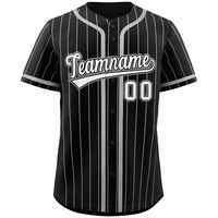 Maillot de baseball rayé bleu clair personnalisé, fermeture boutonnée, unisexe adulte, respirant, polyester, manches longues, nom d'équipe imprimé 00, été