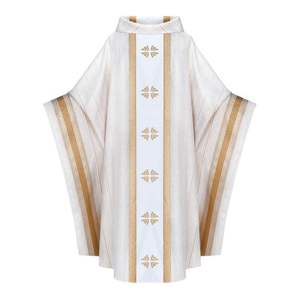 Bata de casulla litúrgica de diseño Simple de MOQ bajo con juego de estola a juego Sacerdote de vestimenta completamente bordado - Product Image 4