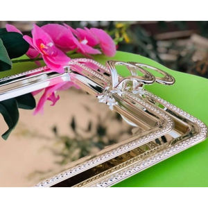 Plateau de service en acier inoxydable avec poignées Décoration de table vintage Serveur de nourriture Ware à prix abordable - Product Image 2