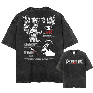 เสื้อยืด Y2K ซีดกรดสไตล์วินเทจผ้าคอตตอนฮาราจูกุเสื้อผ้าแนวสตรีทพิมพ์ลายเสื้อแฟชั่นทรงหลวมยูนิเซ็กส์สำหรับผู้ชาย - Product Image 3