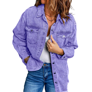 เสื้อเชิ้ตยีนส์แขนยาวผู้หญิง สไตล์ลำลอง แฟชั่นสตรีทแวร์ สำหรับใส่ทุกวัน เนื้อผ้าระบายอากาศได้ดี - Product Image 4