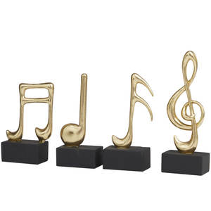 Juego nórdico de cuatro adornos de escritorio, pequeños accesorios de tiro, abalorios artesanales de aluminio, artículos de decoración del hogar, juego de notas musicales, regalo 2025 - Product Image 5