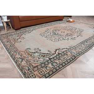 Turkish Rug, 5.4x9.3 ft Large Rug, <b>Brown</b> Blue <b>Wool</b> Rug - Product Image 1