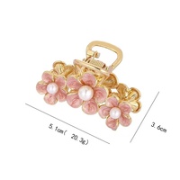 Pince à cheveux coréenne pour femme, durable, de haute qualité, en alliage, avec perle et fleur, motif goutte d'huile, pour usage quotidien
