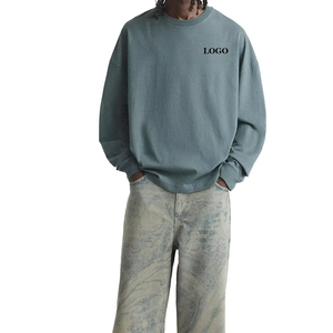 Camiseta personalizada de alta calidad para hombre, Fina camiseta de manga larga con cuello redondo para hombre, camiseta de gran tamaño de algodón 100% al por mayor para hombre - Product Image 1