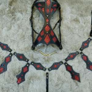 Premium Seasonal Horse Tack Set Luxury Western Headstall Collar de pecho para caballo de tiro completo Equipo ecuestre de alta calidad - Product Image 2