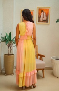 Flair féminin ludique look captivant et chic complexe miroir et perle travail été femmes Maxi robe avec smocks et teinture cravate - Product Image 4