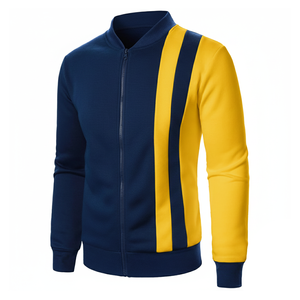 High-Visibility <b>Men's</b> Zip-Up Fleece <b>Jacket</b> New Trendy Style Outerwear Stand Collar Winter Casual Training Looks Front 100% - Product Image 3