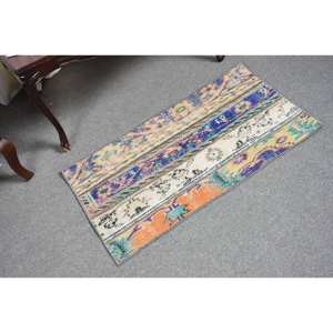 Modern Blue Orange 9x12ft Wool <b>Flat</b> Weave Turkish <b>Rug</b> Patchwork Living Room Carpet with Latex Backing for Decorations - Product Image 2