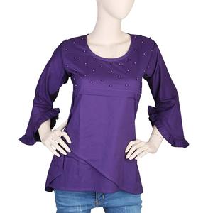 เสื้อทอแฟนซีสำหรับผู้หญิง - สีม่วง - Product Image 4