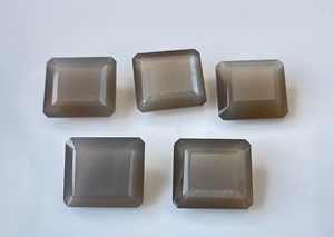 Piedra lunar gris natural 16X18mm Octágono facetado Calidad AAA-Piedra lunar gris Octágono facetado - Product Image 3