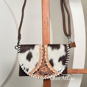 2025 plus récent gros mode dames petit cuir repoussé à la main élégant épaule et sac à bandoulière cheveux sur sacs à main en cuir de vachette - Product Image 1