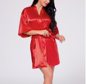 Vêtements de détente personnalisés OEM pour femmes, vêtements de nuit en satin soyeux à dentelle, vente en gros - Product Image 5