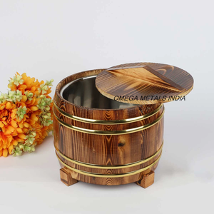 Gran Venta de cazuela de acero inoxidable con mango de madera elegante calentador de alimentos y cazuela a un precio asequible - Product Image 4