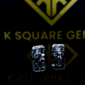 Marquise & Princess Cut Moissanite <b>Earrings</b>, Stud <b>Earrings</b>, Push <b>Back</b> <b>Earrings</b>, Wedding <b>Earrings</b> for Women, 925 <b>Silver</b> - Product Image 4