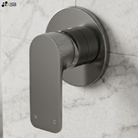 Robinet de douche mural monocommande contemporain en laiton chromé poli avec cartouche céramique simple